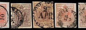 94702e - ANTICHI STATI: Lombardo Veneto -  Lotto 5 francobolli USATI