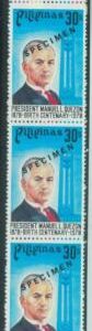 78721 - Philippines - STAMPS: POLITICS  2 values MNH - Overprinted SPECIMEN