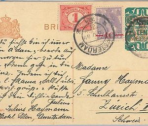 56241 - NETHERLANDS - POSTAL HISTORY -  Stationery card to SWITZERLAND 1921
