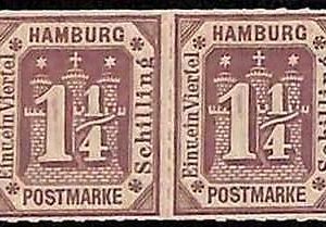 94907 2L  - Germany HAMBURG - STAMPS - Michel # 20 pair  --  MINT MNH