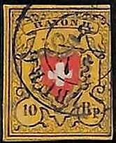 94983b - SWITZERLAND - STAMP - Yvert # 16 II -  Very Fine USED Postmark SALZBURG