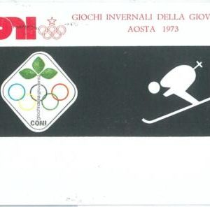 72980 - ITALY - Postal History -  Special Postcard: YOUTH SPORTS GAMES  1973 Ski