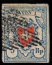 94988bA  - SWITZERLAND -  STAMPS  - Zumstein #  17 II -   Very Fine USED