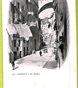 aa9270- CARTOLINA D'EPOCA  GENOVA Città  : Via Madre