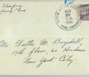BK0609 - CHINA - Postal HISTORY - Cover from USA Marine LEGATION in PEIPING 1934