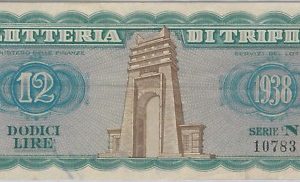 66109 - Vecchio  BIGLIETTO  LOTTERIA: Lotteria di TRIPOLI  1938