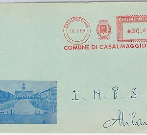 ITALIA  REPUBBLICA storia postale - BUSTA COMUNALE di Casalmaggiore 1963