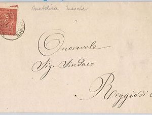 ITALIA REGNO: Sassone T15 su LETTERA con annullo doppio cerchio Matelica 1874