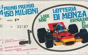 66135 - Vecchio  BIGLIETTO  LOTTERIA: Lotteria di MONZA 1970 - AUTOMOBILISMO
