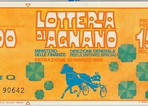 66131 - Vecchio  BIGLIETTO  LOTTERIA: Lotteria di AGNANO 1969 - IPPICA