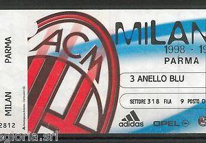 59712  - Vecchio  BIGLIETTO PARTITA CALCIO - 1998 / 1999 : MILAN /  PARMA