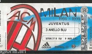 59713  - Vecchio  BIGLIETTO PARTITA CALCIO - 1998 / 1999 : MILAN /  JUVENTUS