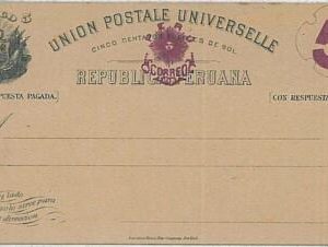 37549 - PERU -  POSTAL STATIONERY : HIGGINGS & GAGE # 21 - DOUBLE CARD