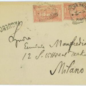 BK1853 - GREECE - POSTAL HISTORY - Olympic Stamp  ITALIAN TRAIN POSTMARK 1898