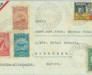 89578 - BRAZIL - POSTAL HISTORY:  AIRMAIL COVER to GERMANY Aviation Zeppelin