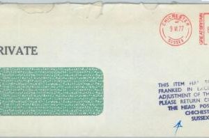 79078 - GB - Postal History - RED POSTMARK on cover with strange postmark!! 1977