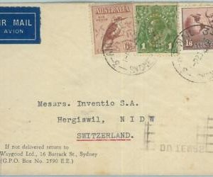 67348 - AUSTRALIA - Postal History -   COVER to SWITZERLAND  1936 - Birds