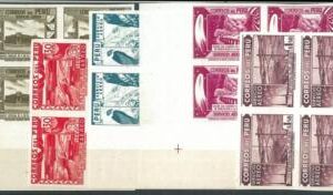 70821 -  PERU   - STAMPS:  Yvert & Tellier PA 78/82  block of 4 IMPERF!  BIRDS