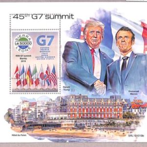 A2526 - SIERRA LEONE -ERROR: MISPERF - 2019, G7 Summit, Trump, Macron, Flags