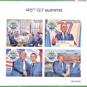 A2586 - SIERRA LEONE - ERROR: MISPERF - 2019 G7 Summit, Trump, Johnson, Macron