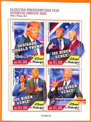 A6667 - SAO TOME & PRINCIPE, Error, 2020, MISSPERF MINIATURE SHEET: Trump, Biden