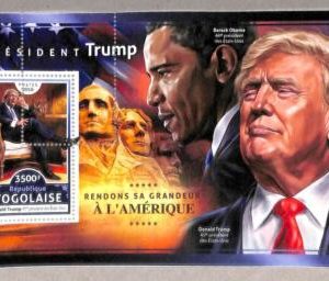 A3533 - TOGO, ERROR MISSPERF, Souvenir sheet: 2016, D. Trump, Obama, USA, Flags