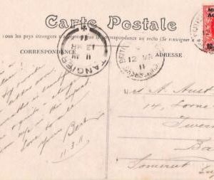 ac6646 - MOROCCO AGENCIES - POSTAL HISTORY - Single stamp on POSTCARD to GB 1911