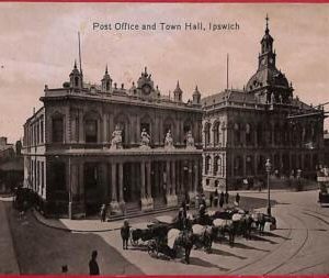 ai0181 -  GREAT BRITAIN - VINTAGE POSTCARD - Ipswich, Post Office and Town Hall