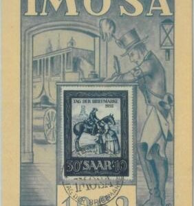 89867 - GERMANY Saar - Postal History - MAXIMUM CARD -  STAMP DAY Horses 1952