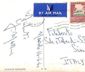 ac6668 - TANGANIKA  KENYA UGANDA - Postal History - Airmail  CARD to ITALY  1960