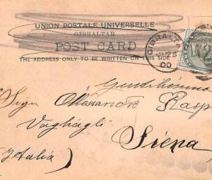 ac6660 - GIBRALTAR - POSTAL HISTORY  - POSTCARD to ITALY 1900 Bull Fighting!