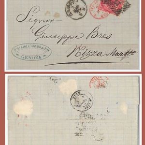 53890 - ITALIA REGNO - Storia Postale: Sass 20 ISOLATO su BUSTA 1875
