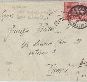 71667 - ITALIA - Postal History - EXPERIMENTAL  FLIGHT cover  TORINO - ROMA 1917