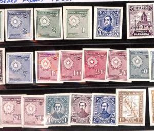 76612  - PARAGUAY - STAMPS -  LOT os STAMP PROOFS on  CARDBOARD - MAPS