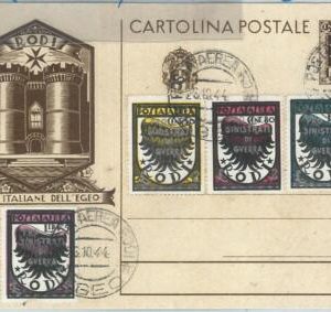 73794 -  Postal History - GERMAN OCCUPATION of Egeo RHODES on stationery 1944