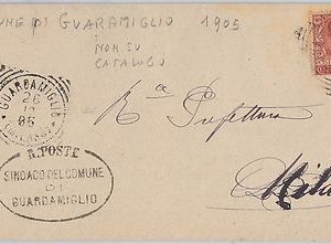 53895 - REGNO  Storia Postale: BUSTA con annullo TONDOQUADRO di GUARAMIGLIO 1905