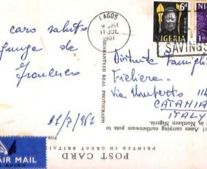 ac6687 - NIGERIA - POSTAL HISTORY -  POSTCARD to  ITALY 1961 Minerals BANKING