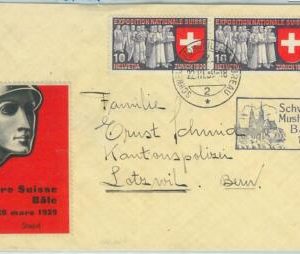 66931 - SWITZERLAND - Postal History - BALE nice POSTER STAMP on COVER 1939