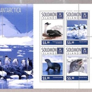 A4877 - SOLOMON ISLANDS - ERROR MISPERF: 2014, Antartica, Penguins, Seals