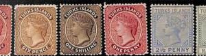 94884d - TURKS ISLAND - STAMP - Nice small lot of 6 stamps - MINT &  USED