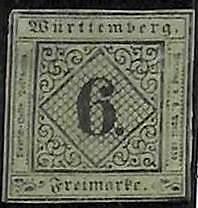94904 - 3d  - GERMANY Wurttemberg - STAMP  -  Michel  # 3Nb -  MINT Hinged MH