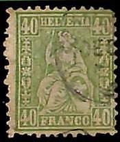 95020bB  - SWITZERLAND - STAMP -   Yvert #  39 -   USED
