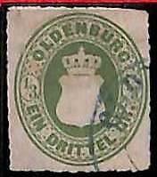94904 - 4b   - GERMANY Oldenburg - STAMP  -  Michel  #  15A  Very Fine USED