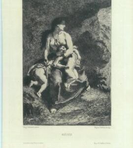 84966 - FRANCE - VINTAGE Engraving: Eugène Delacroix MEDEA Mythology  1870