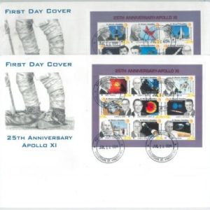 79315  - ST VINCENT - POSTAL HISTORY - set of 2 FDC COVER  1994 Space APOLLO 11