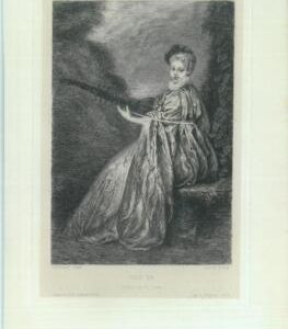 84971 - FRANCE - VINTAGE Engraving: Jean-Antoine Watteau  FINETTE music  1870s
