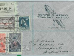 94094 - ARGENTINA - POSTAL HISTORY - COVER to ENGLAND via ZEPPELIN 1932  # 135