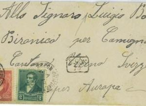 BK1793 - ARGENTINA - POSTAL HISTORY - COVER  to SWITZERLAND 1895 Camignolo