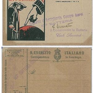 CARTOLINA MILITARE ILLUSTRATA in FRANCHIGIA - YMCA - M. L. : LAVARE la MACCHIA