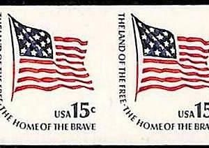 94812f  - USA - STAMPS - SC #  1618Cd - IMPERF PAIR - MNH Flag HOME of the BRAVE